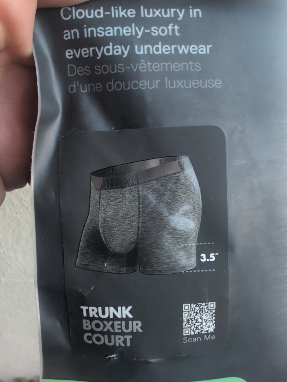 BN3TH Men's Classic Trunk Boxer Briefs 3.5"— Solid H Charcoal Size Small NWT